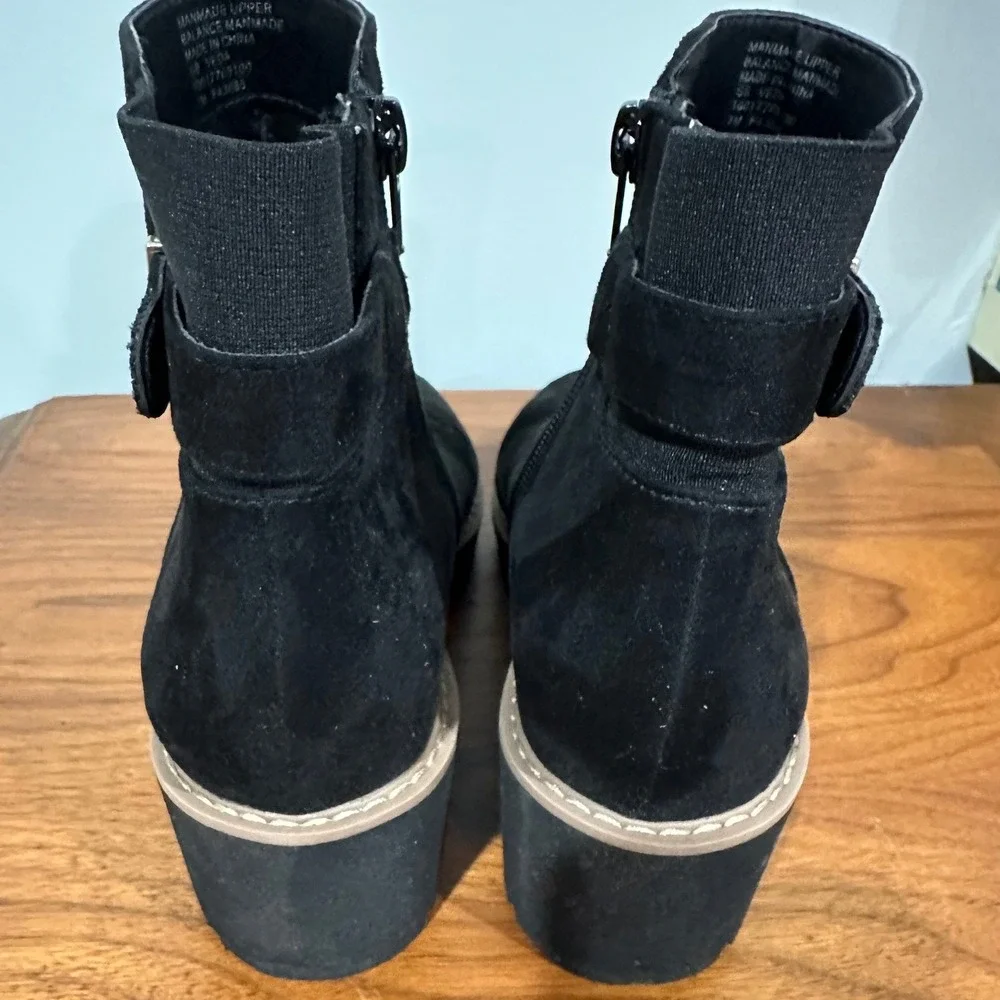 Giani Bernini Black Platform Lug Sole Ankle Boots Womens Size 8 Memory Foam